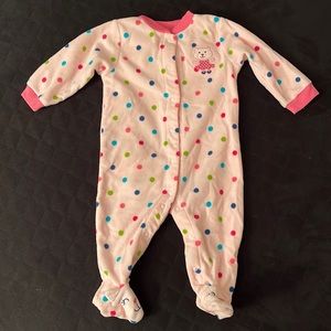 Carters One Piece Fleece Footie Outfit. Size: 9 months. Color: Pink